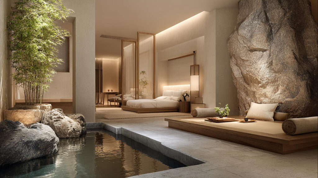 Desain Kamar Tamu Hotel Bertema Zen