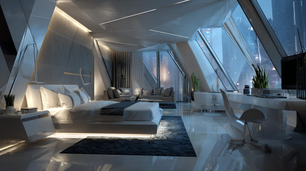 Desain Kamar Tamu Hotel dengan Gaya Futuristik