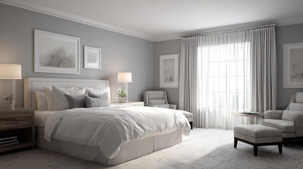 Desain Kamar Tamu Hotel dengan Gaya Monokromatik