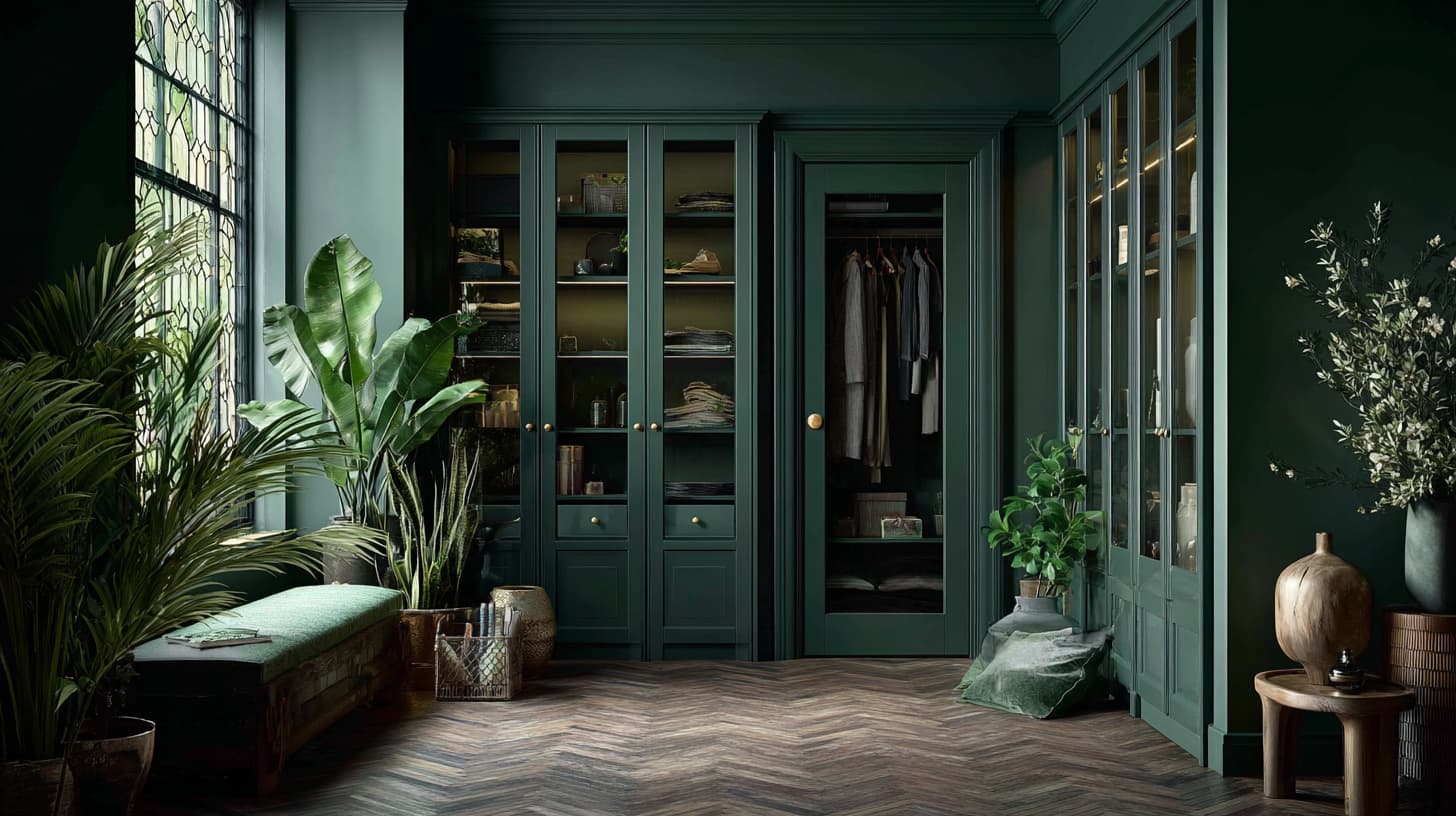 Wardrobe Color Ideas 2025: Creative and Stylish Design Trends for Your Home in in Indonesia 5 Forest Green and Deep Greens wardrobes