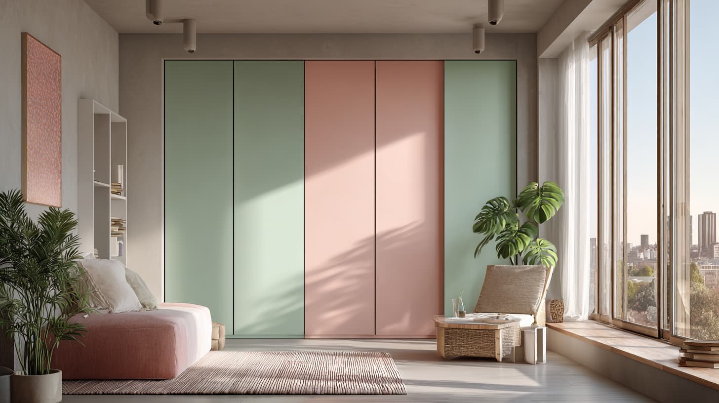 Wardrobe Color Ideas 2025: Creative and Stylish Design Trends for Your Home in in Indonesia 9 Mint Green and Blush Pink wardrobes