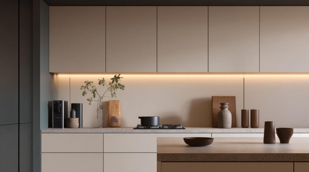 Handleless Kitchen Cabinet Design: A Modern Trend in Indonesia 15 Handleless Kitchen Cabinet Design: A Modern Trend in Indonesia by PA HOME.