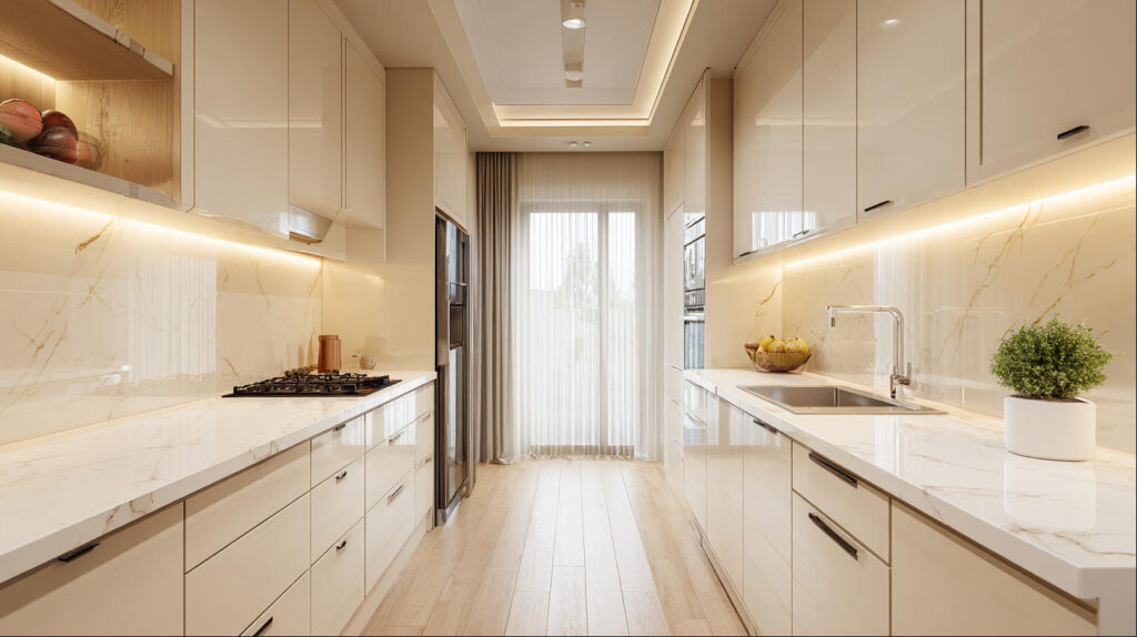 Top Kitchen Cabinet Color Trends in Indonesia for Modern Interiors 1 Warm white kitchen cabinet Indonesian kitchen by PA HOME.