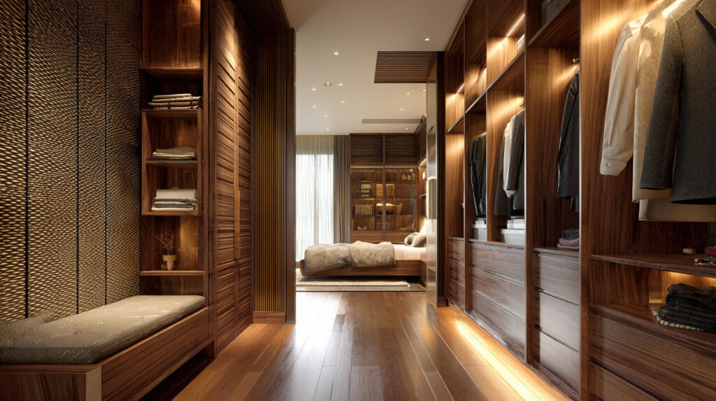 Desain Lemari Pakaian Built-in Mewah di Indonesia