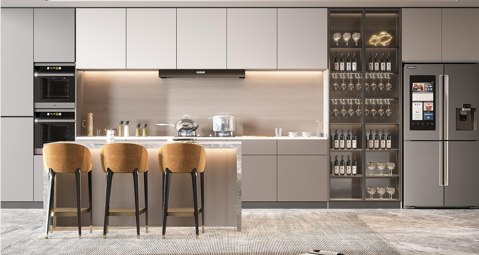 custom kitchen bar cabinet