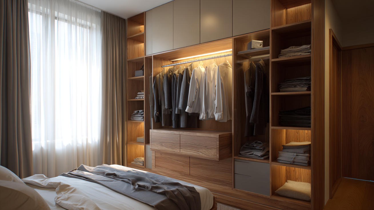 Ide Desain Lemari Pakaian Kamar Tidur Kecil