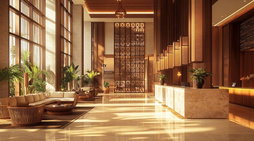 Who is The Best Hospitality Fit Out Company in Indonesia? 1 A premium hospitality fit-out lobby in Indonesia