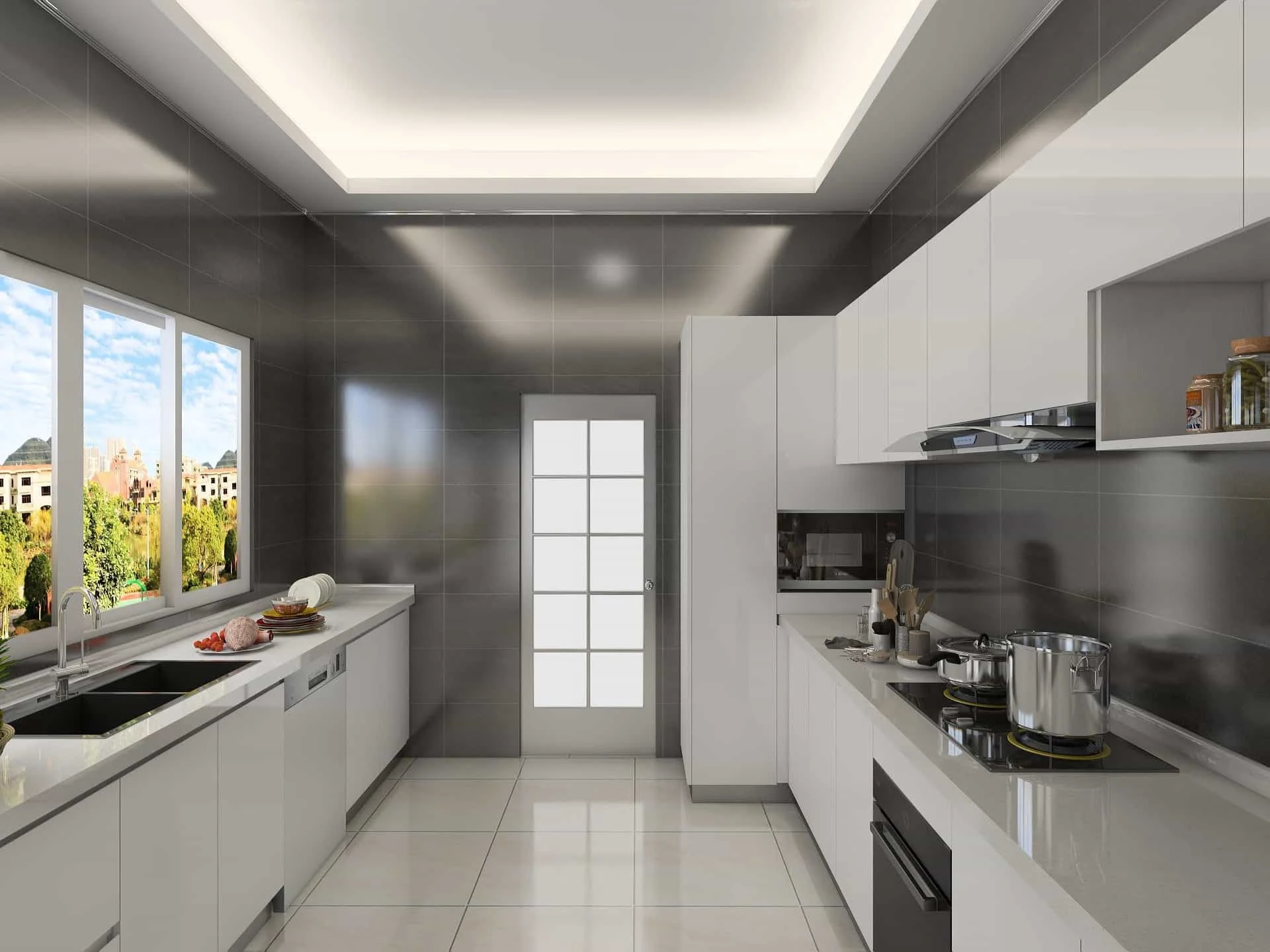 Contemporary Elegance in Kitchen Design: Embracing Minimalism and Functionality 4 Modern white lacquer gloss kitchen cabinets