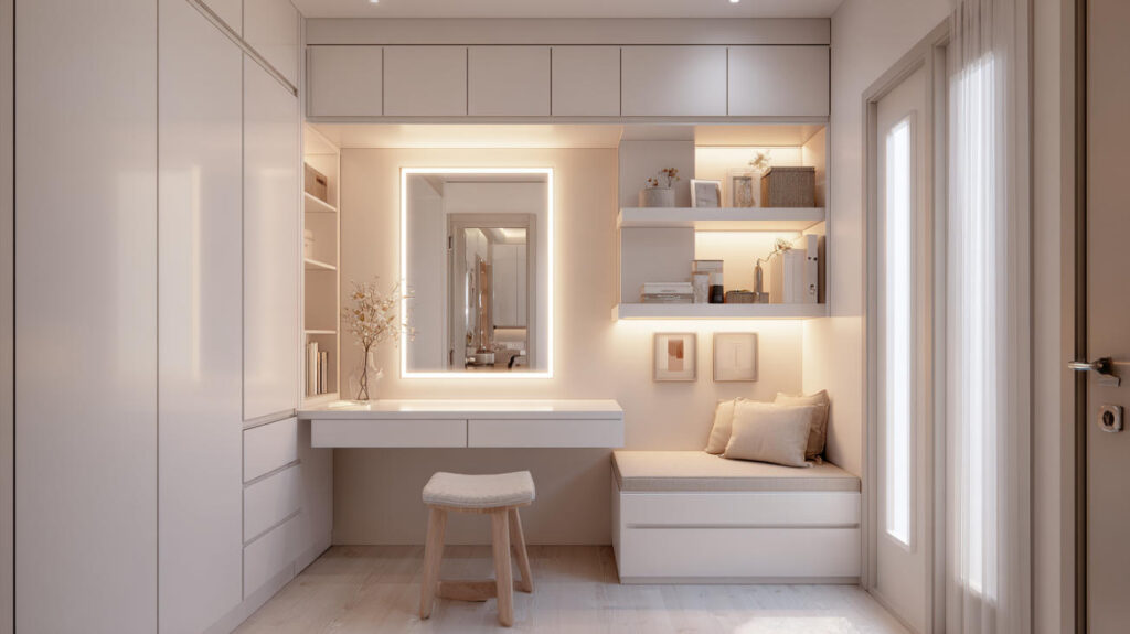 Small Bedroom Wardrobe Closet Design Ideas 11 Wardrobe with a Desk or Vanity Combo