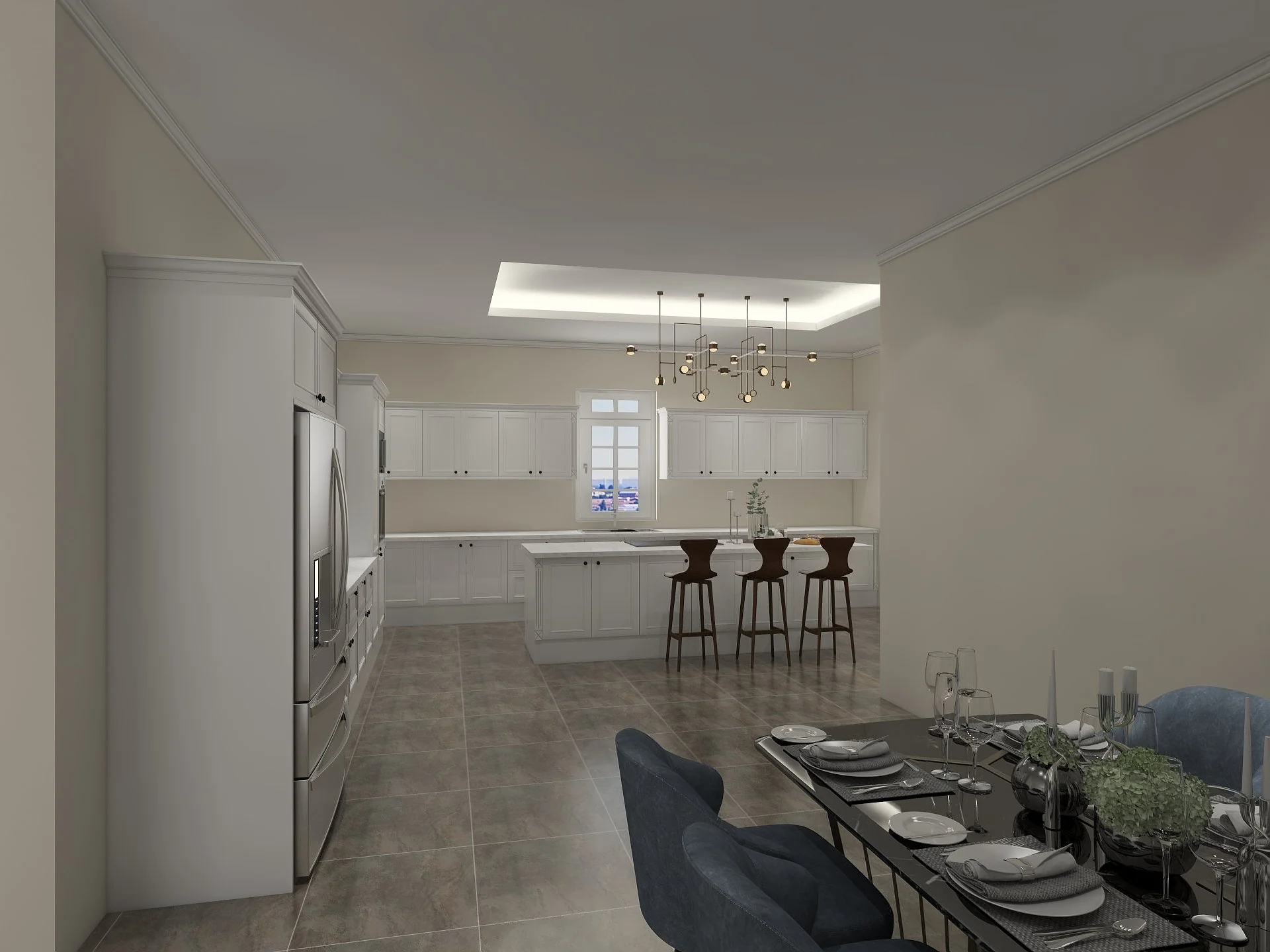 Farmhouse Elegance Meets Modern Sophistication: A Timeless Kitchen Design 4 Large white shaker mastery farmhouse kitchen cabinet with glass door and space for embedded device