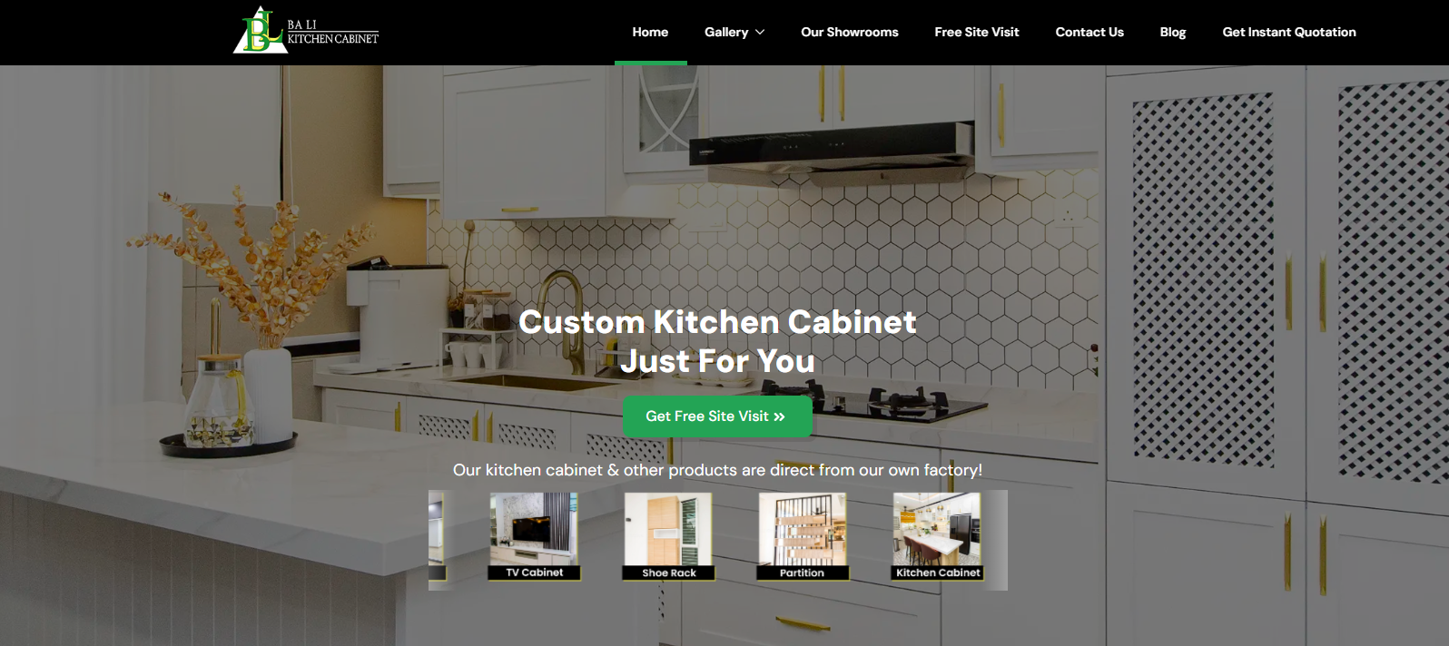 Top 10 Custom Cabinet Manufacturers in Malaysia 7 ba li kitchen cabinet website screenshot