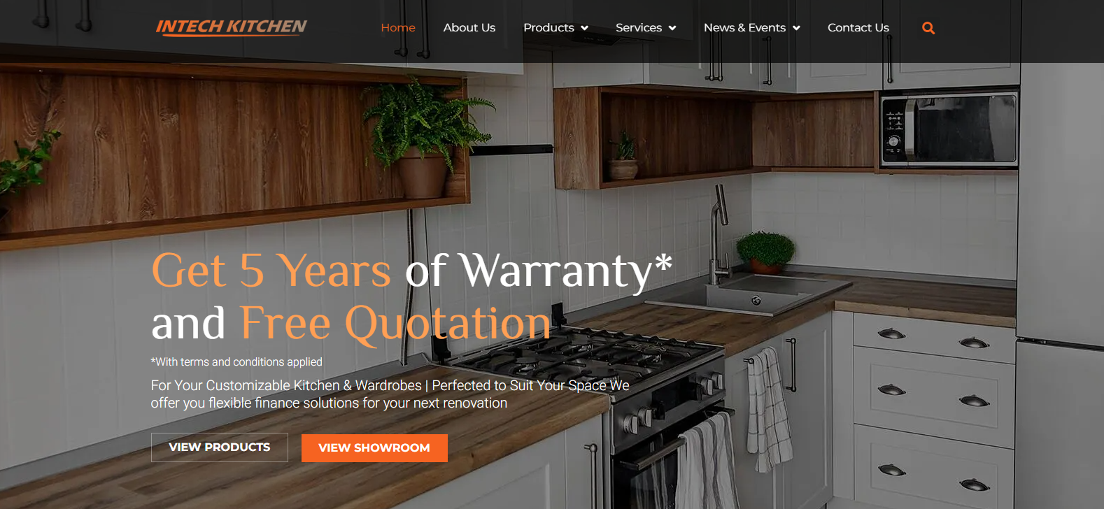 Top 10 Custom Cabinet Manufacturers in Malaysia 5 intech kitchen websit screenshot