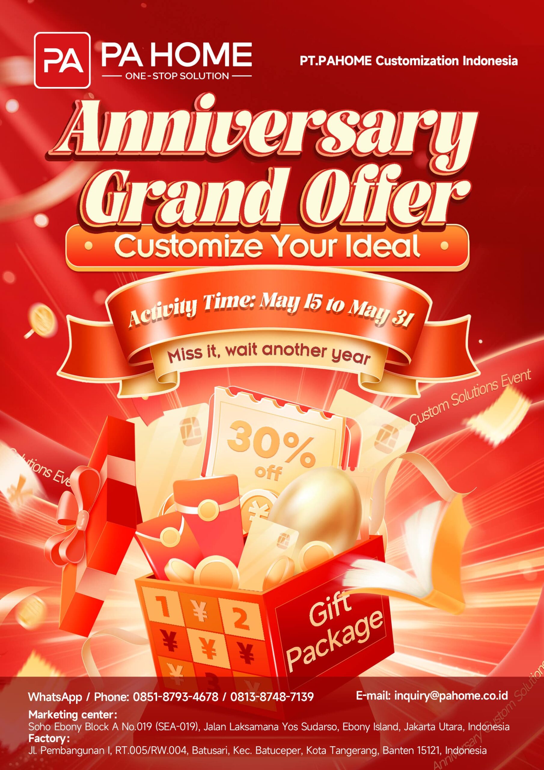 pahome-indonesia-marketing-center-anniversary-celebration-poster