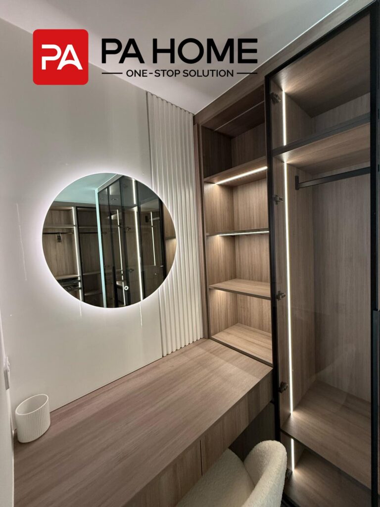 Luxury Whole House Custom in Melbourne 5 custom vanity desk with illuminated wardrobe cabinets