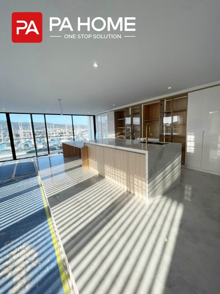 Luxury Whole House Custom in Melbourne 6 terrace cabinet joinery with recessed lighting