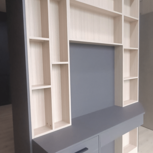Indonesia Full House Customization Project - Multi-compartment storage unit in bedroom.