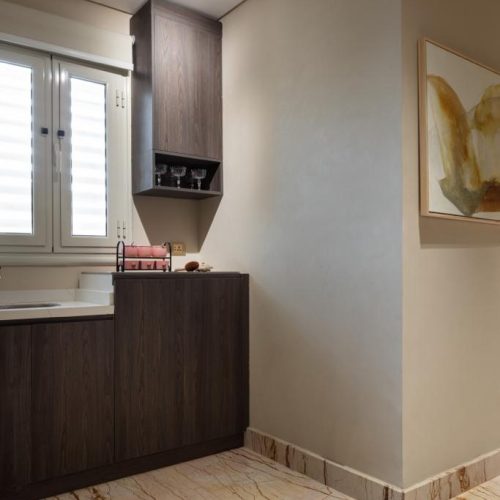 Contemporary kitchen with custom cabinetry and island, Egypt whole house customization