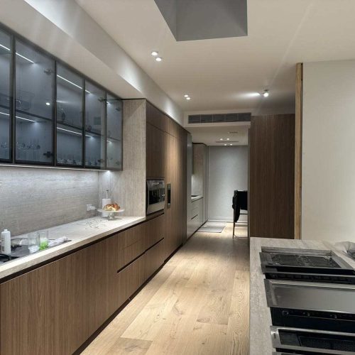 Melbourne's high-end whole house customization close-up of kitchen countertop with modern appliances and cabinetry