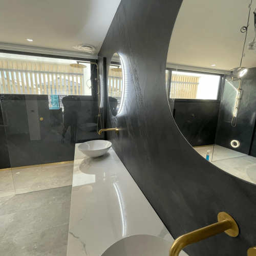 Luxury Whole House Custom in Melbourne 16 round-LED-vanity-mirror-above-marble-countertop