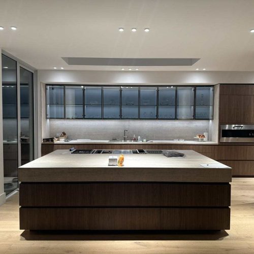 Melbourne's high-end whole house customization modern kitchen with sleek cabinetry and large island