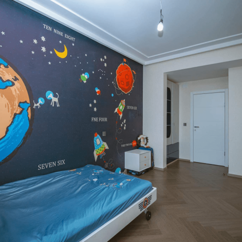 Custom-built bedroom storage for Mongolia Whole House Custom project