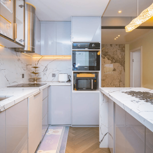 Mongolia Whole House Custom kitchen featuring high-end cabinetry