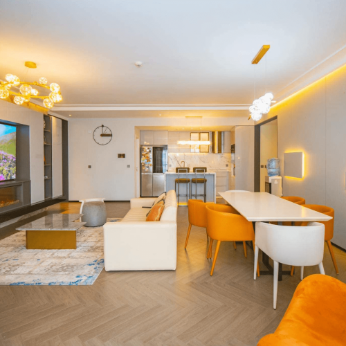 Mongolia Whole House Custom living room design with custom furnishings