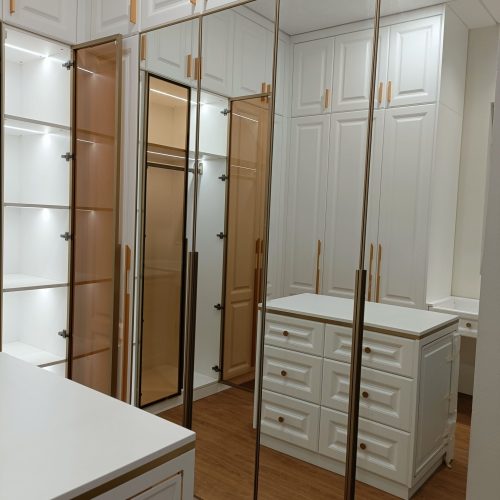 South Jakarta custom cabinets - bathroom vanity with elegant marble top