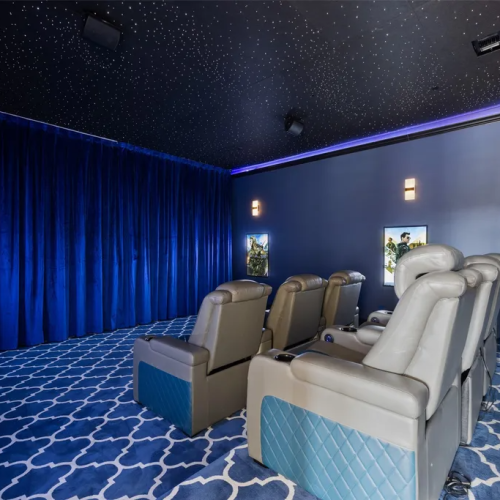 Texas Luxury full house custom in America 5 Texas Luxury full house custom home theater with starlit ceiling and reclining seats