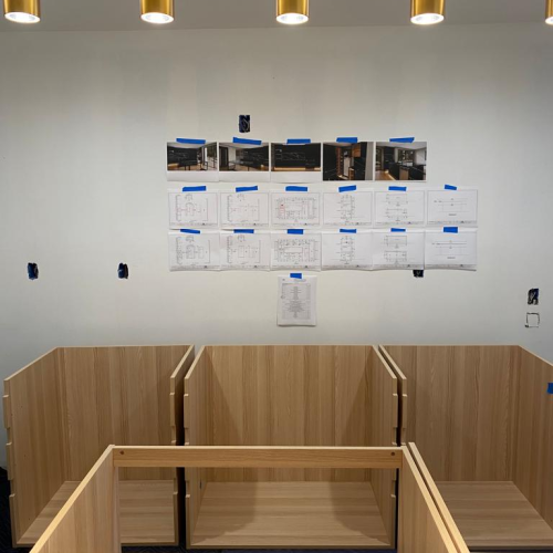 Custom cabinet in Los Angeles being installed in a modern space.