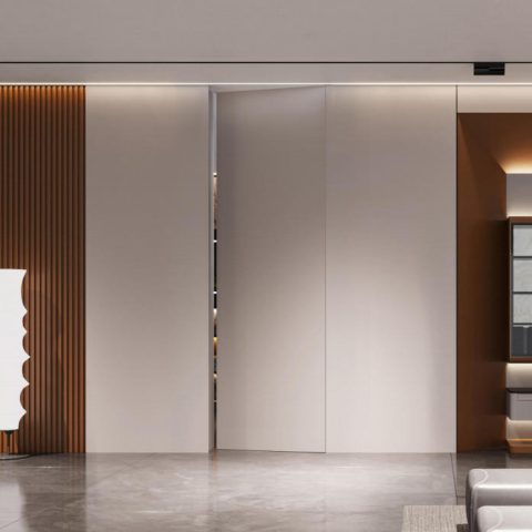 ecological-invisible-door-1 Invisible interior door with a matte lacquered finish for a subtle, sophisticated appearance