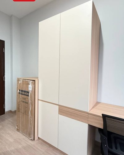 Indonesia Rental Apartment Renovation Custom Furniture Project 1 indonesia-rental-house-two-tone-custom-wardrobe-with-built-in-desk