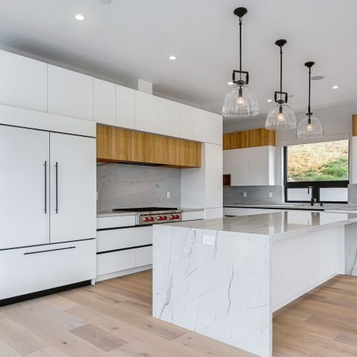 3 Sets Northern California Custom Kitchen Cabinets 6 Northern California Custom Kitchen Cabinets with pendant lighting above an expansive island and scenic views