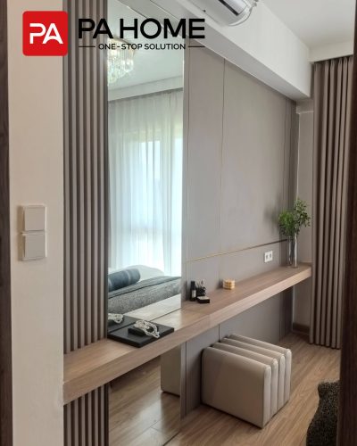 Elegant Tangerang Whole House Custom Interior Project 7 tangerang-whole-house-custom-decor-wall-panel-pairing-minimalist-and-fullhigh-mirror-bedroom