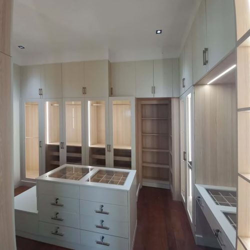 Whole House Custom in Philippines 6 Walk-in closet with custom wooden cabinets in Whole House Custom in Philippines project.